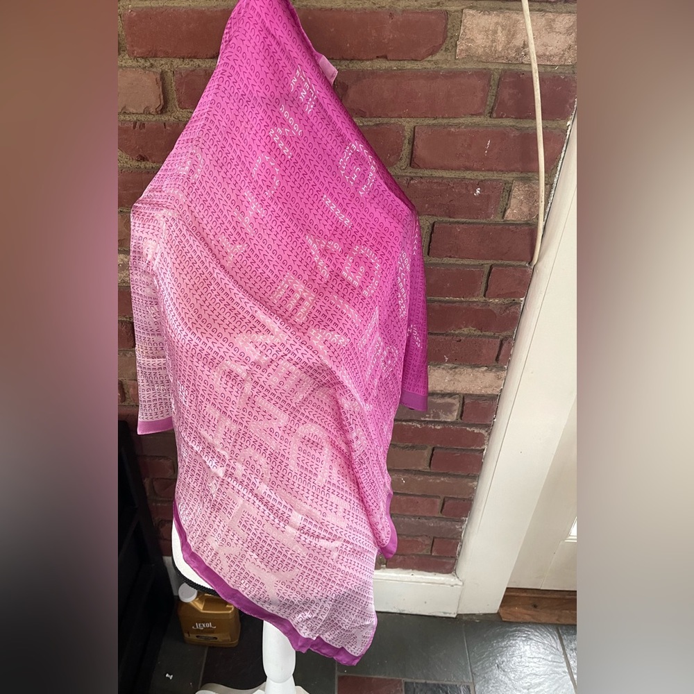 🔥 Givenchy Accessories | Givenchy Silk Scarf Sheer Pink Rose | Color: Pink - Picture 3 of 5